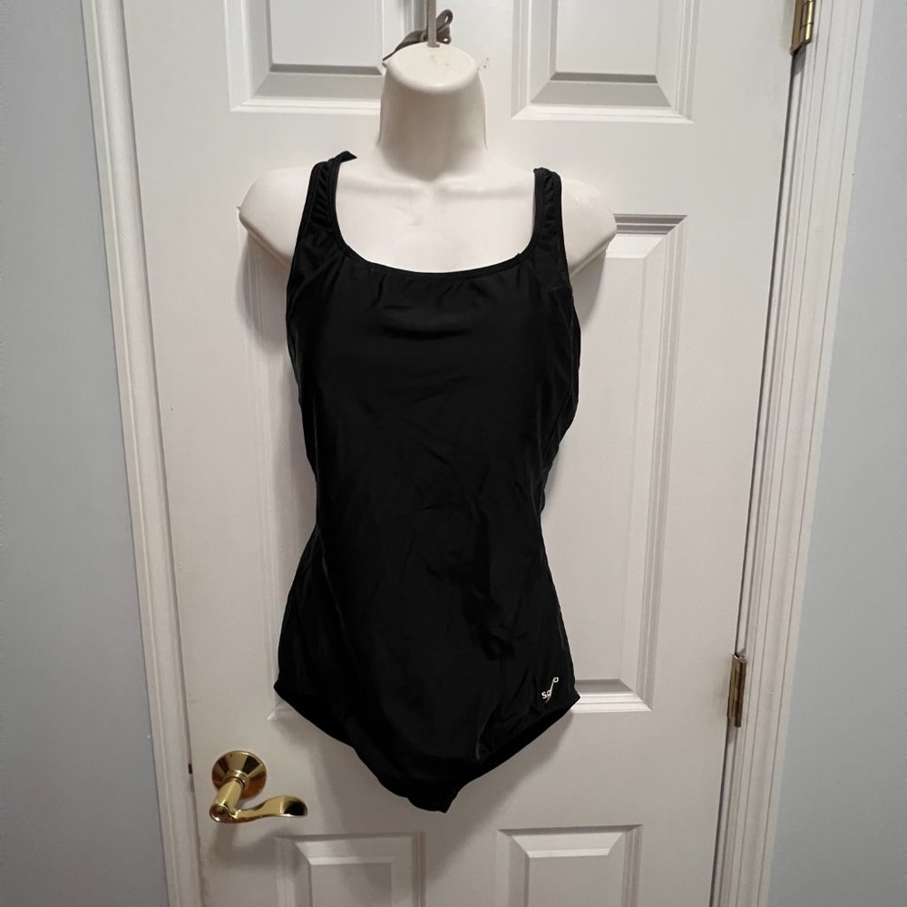 Speedo flyback black size 14 onepiece swimsuit - Picture 3 of 5